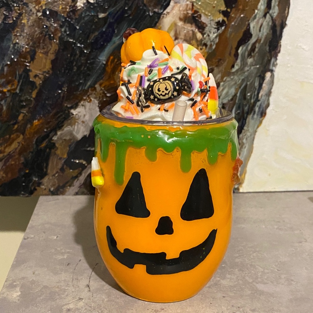 Handmade Jack-o’-lantern Tumbler